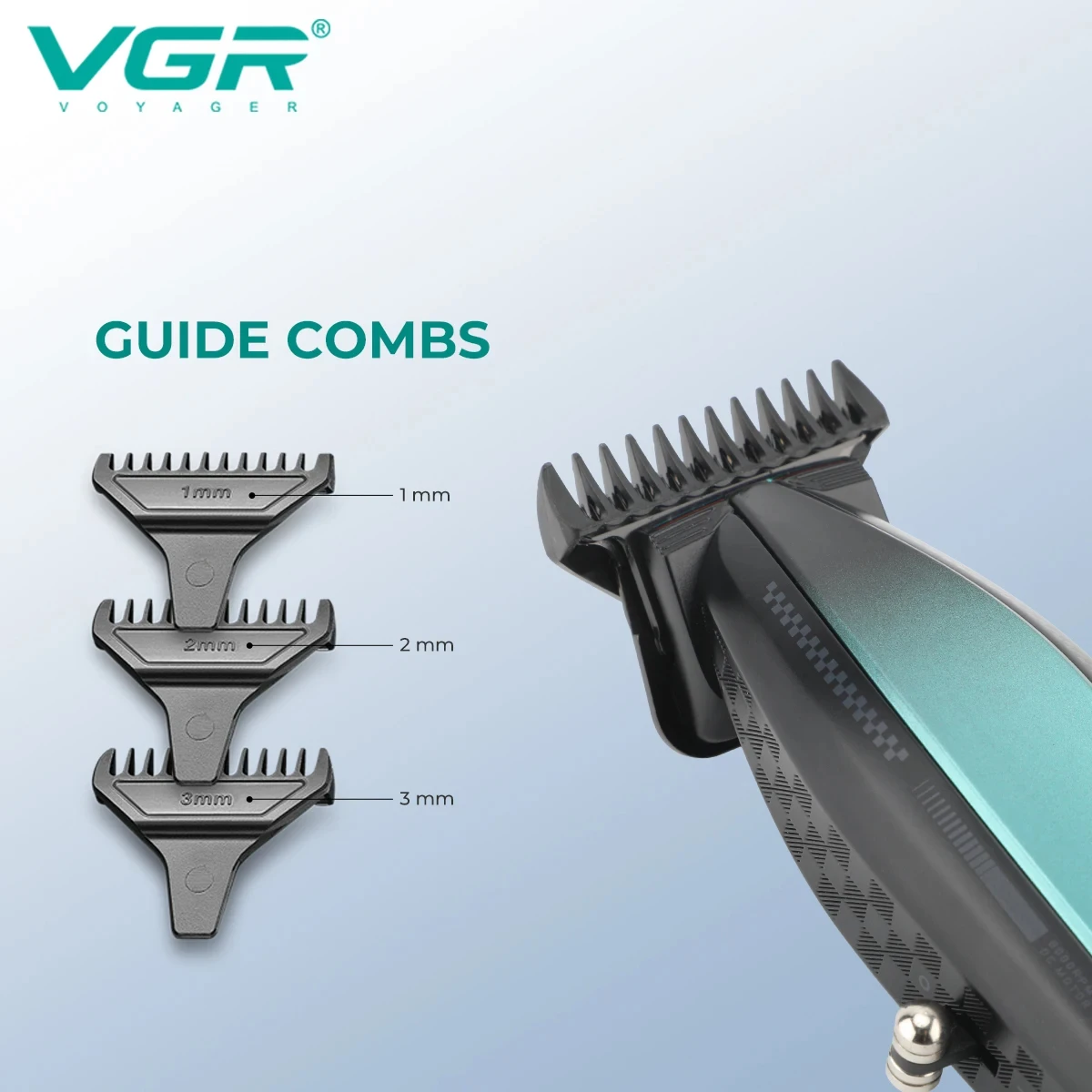 VGR V-992 المهنية الكهربائية دفع القص المعادن ميكا الرياح الجسم الرجال مع قاعدة مقص الشعر LED شاشة ديجيتال النفط رئيس نحت