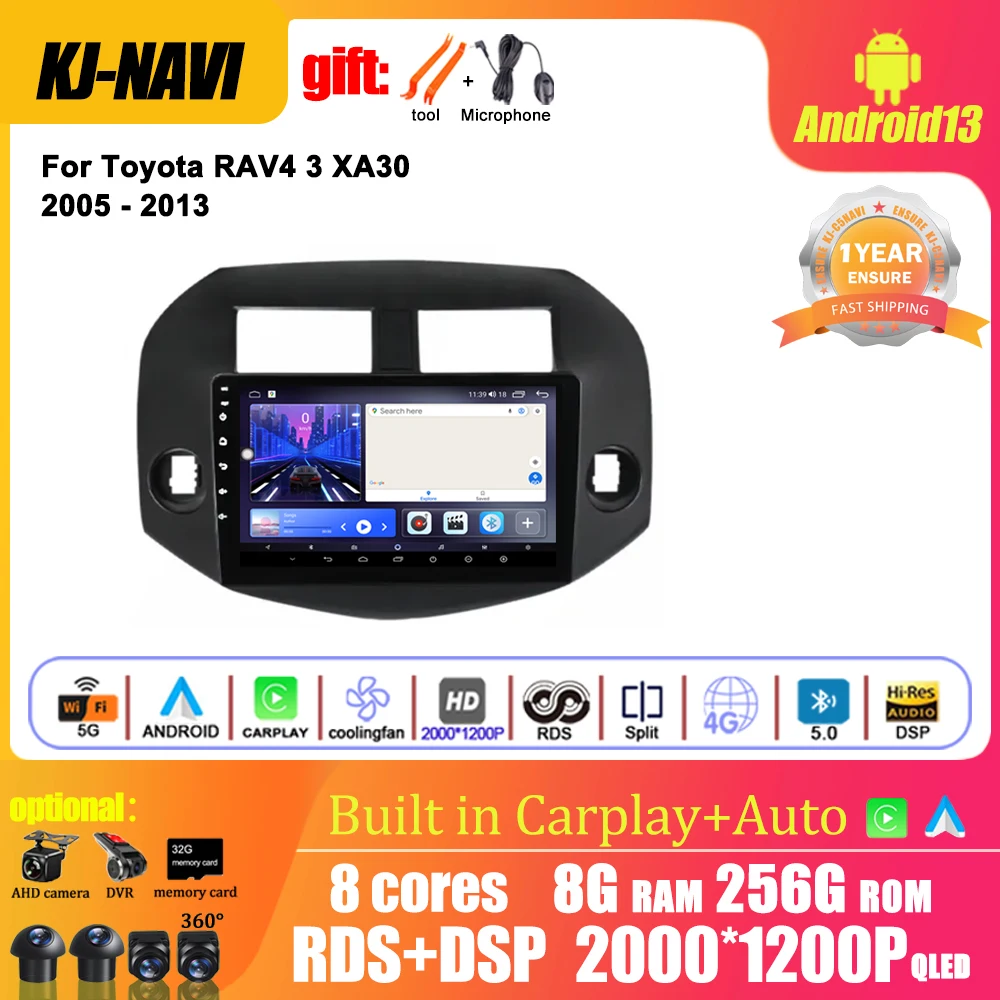 

4G-LTE 2 Din Android 13 Car Radio For Toyota RAV4 Rav 4 2007 2008 2009 2010 2011 Multimedia Video Player Navigation Carplay GPS