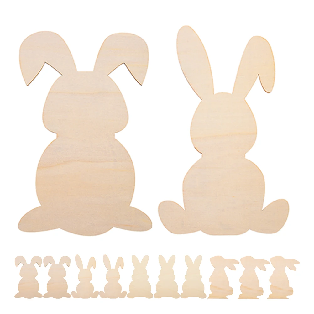 

12Pcs Wooden Easter Ornaments to Paint Bunny Shape Craft Cutouts for DIY Home Room Holiday Decoration Wall Hanging Sign