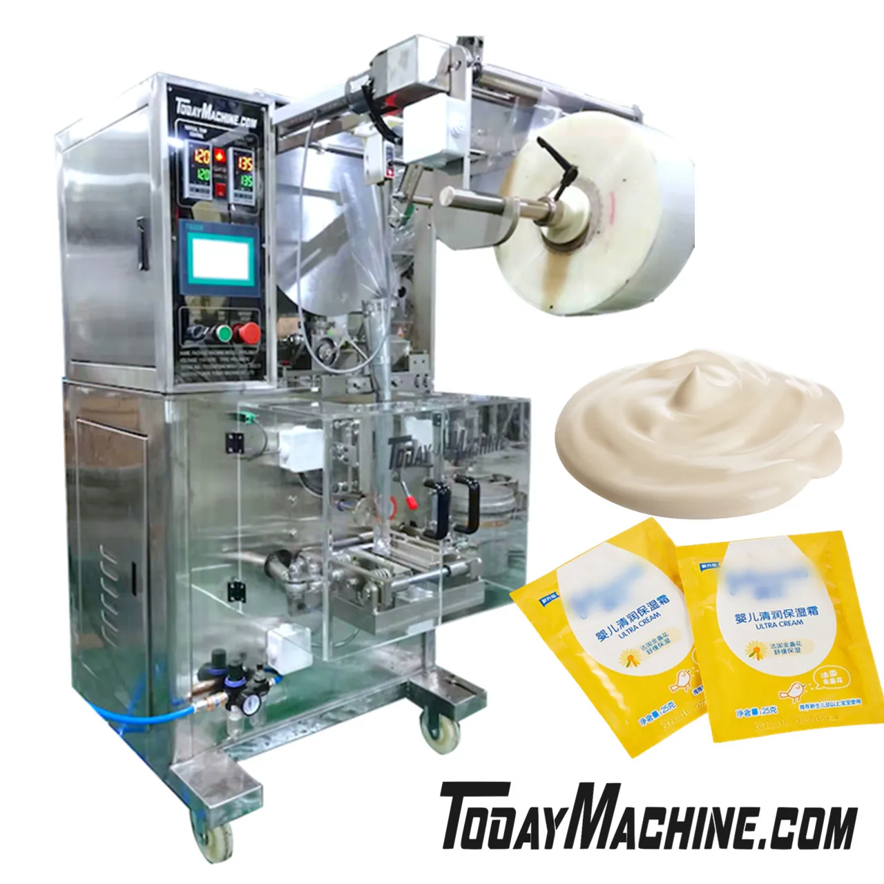 Automatic Pump Filler Honey Peanut Butter Liquid Sauce Paste Oil Cream Jam Bag Packing Machine