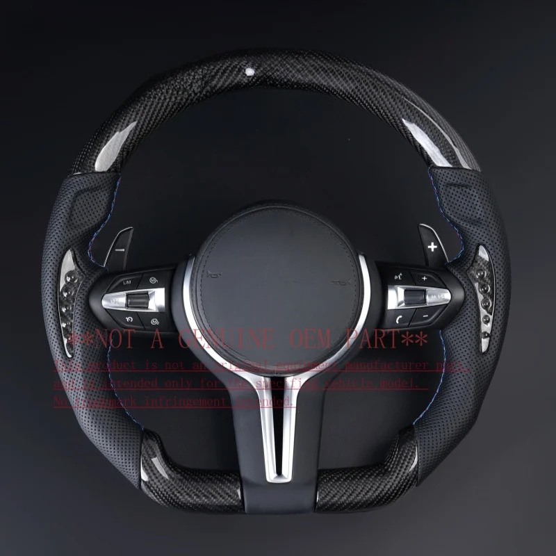 For BMW Steering Wheel Horn Cover Carbon Fiber Crystal Patch Flat Style for F30 F10 F11 F15 F16 F20 F25 F18 Horn Shell