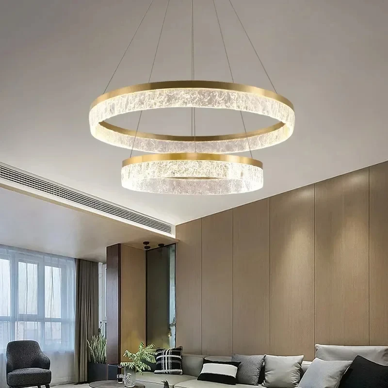 Imagem -02 - Modern Loop Led Chandelier For Living Room Lâmpada de Quarto Simples Lâmpada para Sala de Jantar Designer Ring Light Home Appliance Luxo