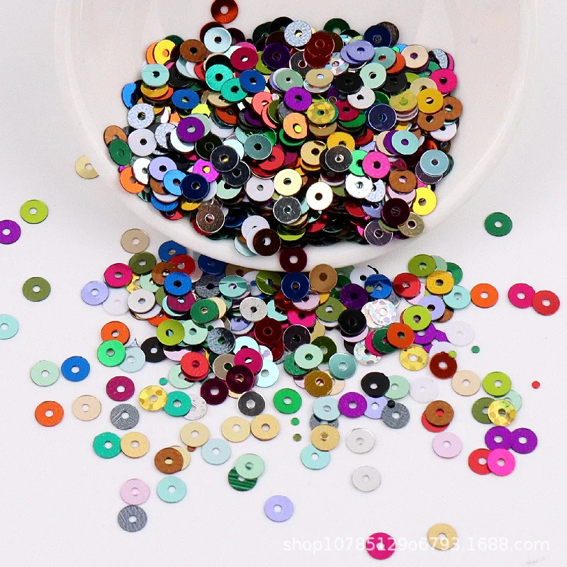 1000pcs/5g 4mm Silver Film Sequins Flat Round PVC Loose Sequin Paillettes for Needlework Jewelry Making DIY Crafts Sewing