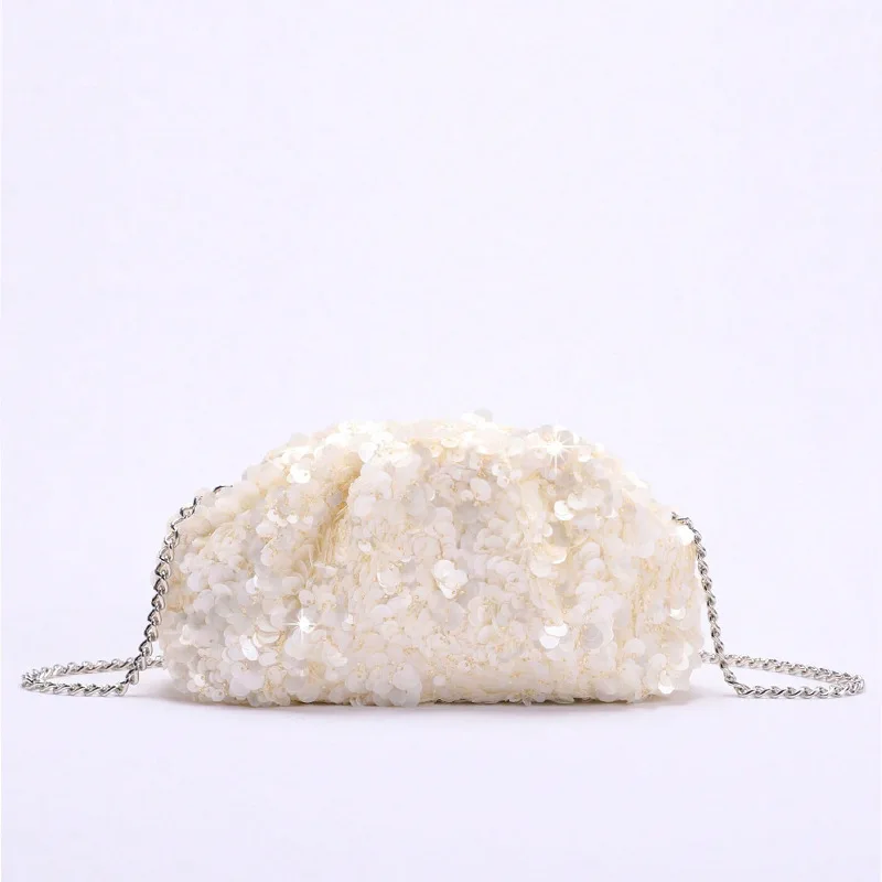 

Elegant Clutch Bag for Wedding Party Fashion Sequins Women Handbags Shinny Chain Shoulder Crossbody Bags Small Tote Female Purse