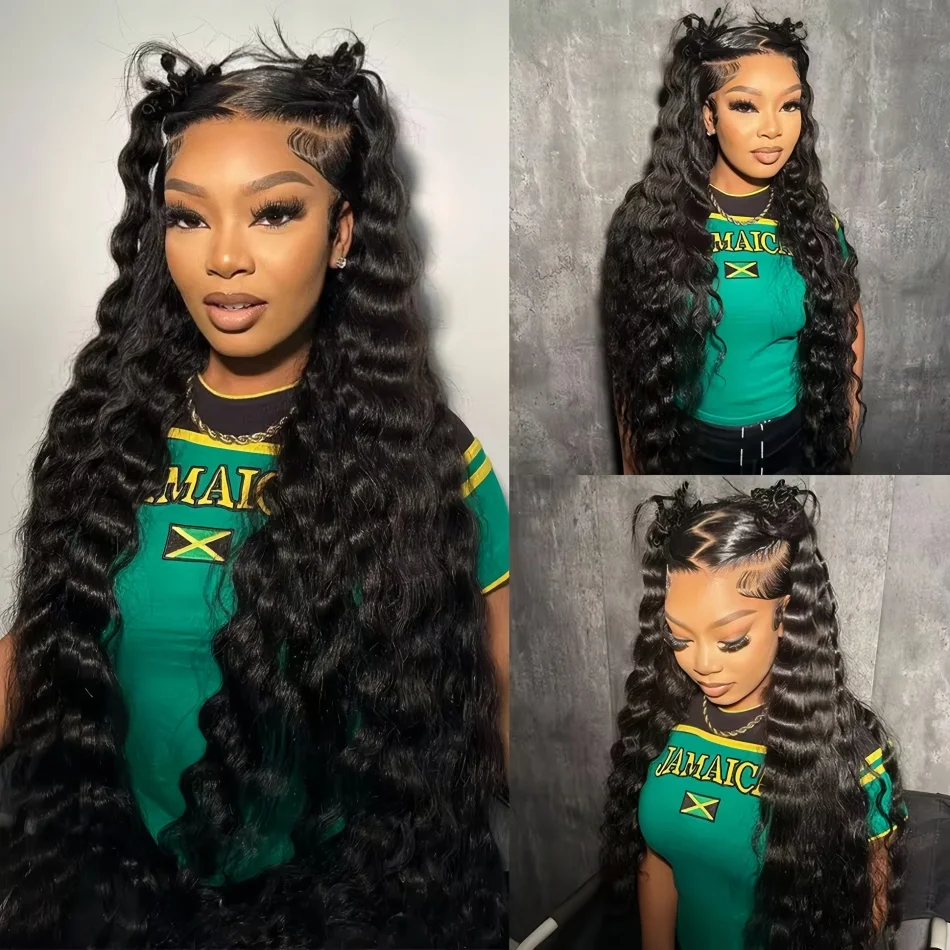 200 الكثافة موجة فضفاضة 13x6 Hd الدانتيل الباروكة الأمامية موجة المياه شعر بشري مجعد 100% ريمي 13x4 فضفاض موجة عميقة الباروكات للنساء السود