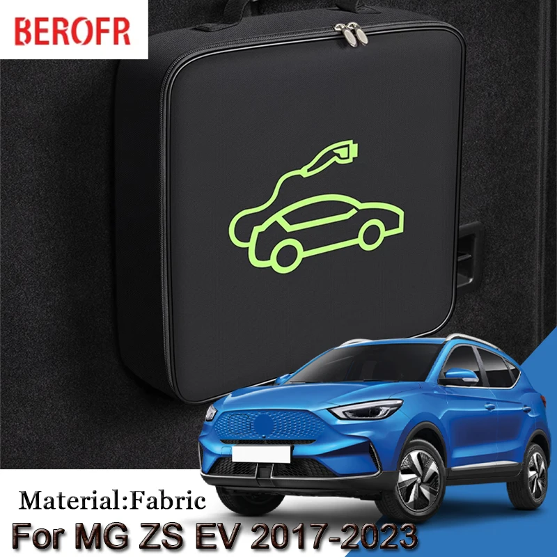 Сумка для хранения автомобильного зарядного кабеля EV для MG ZS EV 2017-2022 2023, вилки для зарядного устройства, розетки, водонепроницаемые огнезащитные аксессуары
