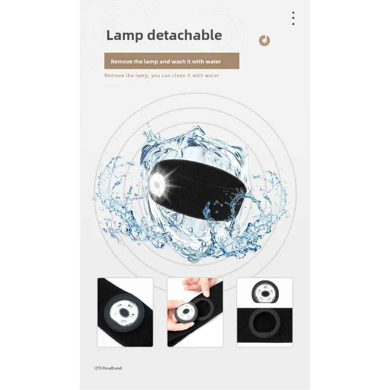 كشافات أمامية LED عصابة رأس للجري والمشي لمسافات طويلة وصيد الأسماك والرياضات الخارجية ماصة للعرق وخفيفة الوزن بدون استخدام اليدين ورؤية ليلية مريحة