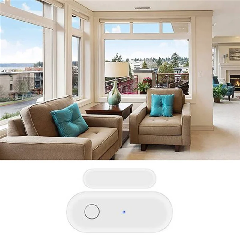 ABGN Smart Door Sensor Wifi Wireless Window Sensor Real-Time Message Notification Compatible With Alexa Google Assistant
