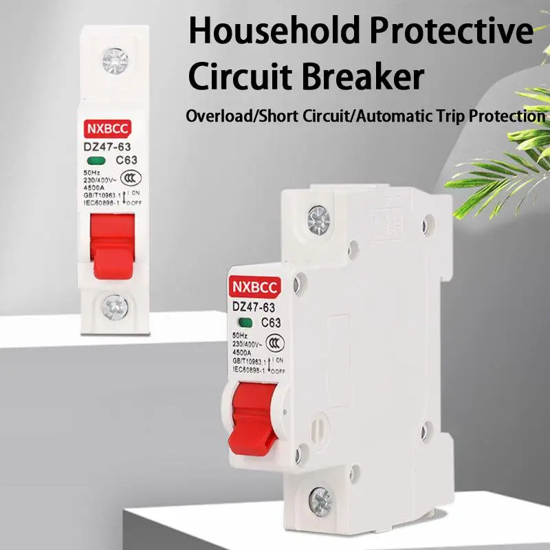 C Type Miniature Circuit Breaker MCB 1P 2P 3P 4P High Efficiency Safety Switch for Workshop Power Distribution Board