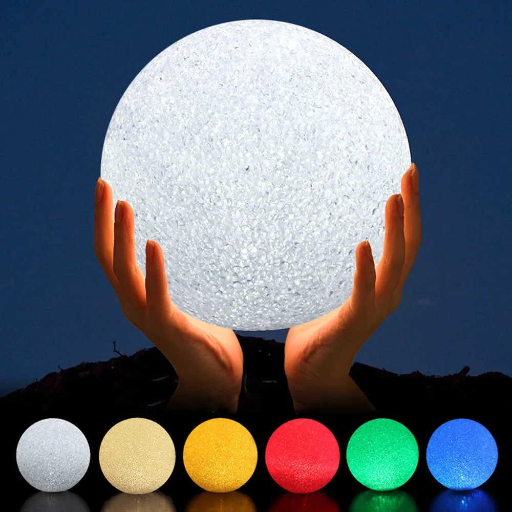 Lámpara de bola de cristal mágica luminosa, luz LED nocturna que cambia de Color, decoración para fiesta y Festival, 8/10/12/14CM