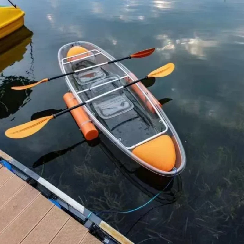 Desain baru bahan PC tahan lama 2 orang bening Pedal Kayak transparan perahu