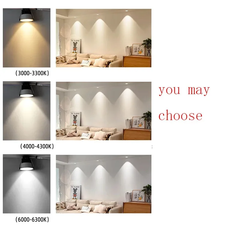 1/4 Buah Lampu Sorot LED Anti Silau 3W Lampu Downlight Langit-langit Led Mini Bohlam Bola Mata untuk Etalase Konter Kabinet 36 Derajat 220V