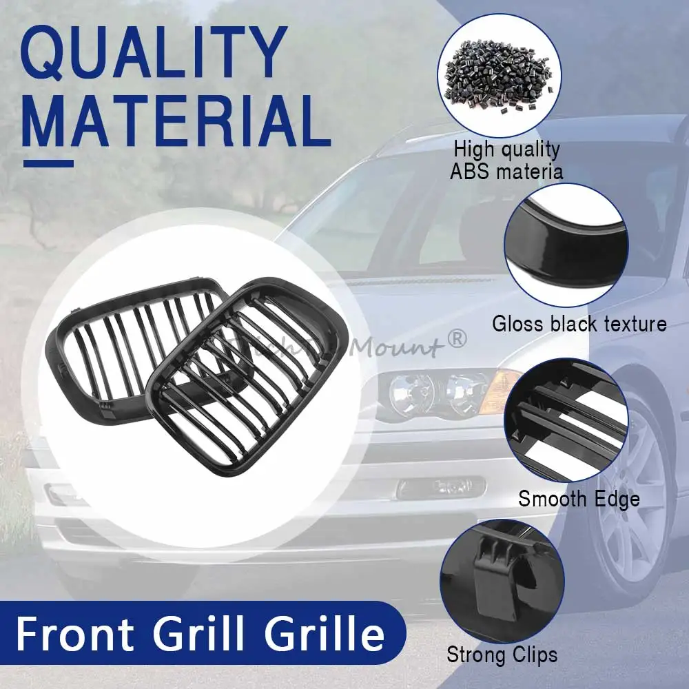 For BMW E46 4 1998-2001Door Wagon/Touring Sedan/Saloon(320i 323i 325i 328i 330i) Pre-facelift Front Grill Grille Car Accessories - Image 4