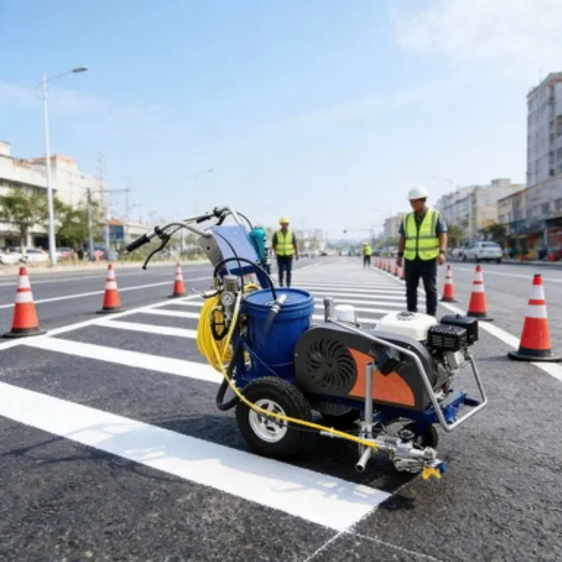 Electric Hand Pushed Road Line Marking Machine for Indoor and Outdoor Use