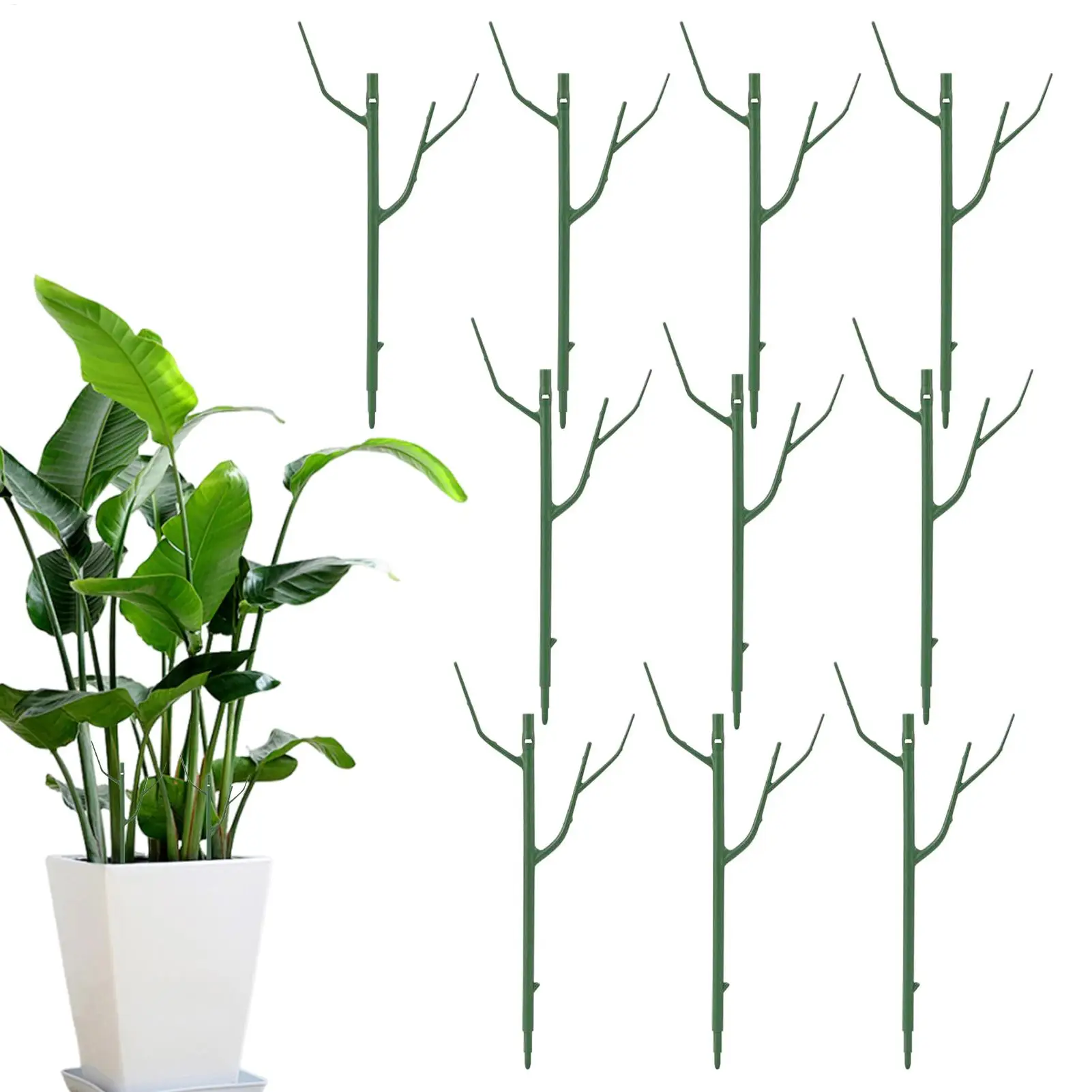 

10 Pcs Stackable Plant Support Trellis Detachable Fake Branches for Indoor Outdoor Gardening Vine Flower Fence Patio House Plant