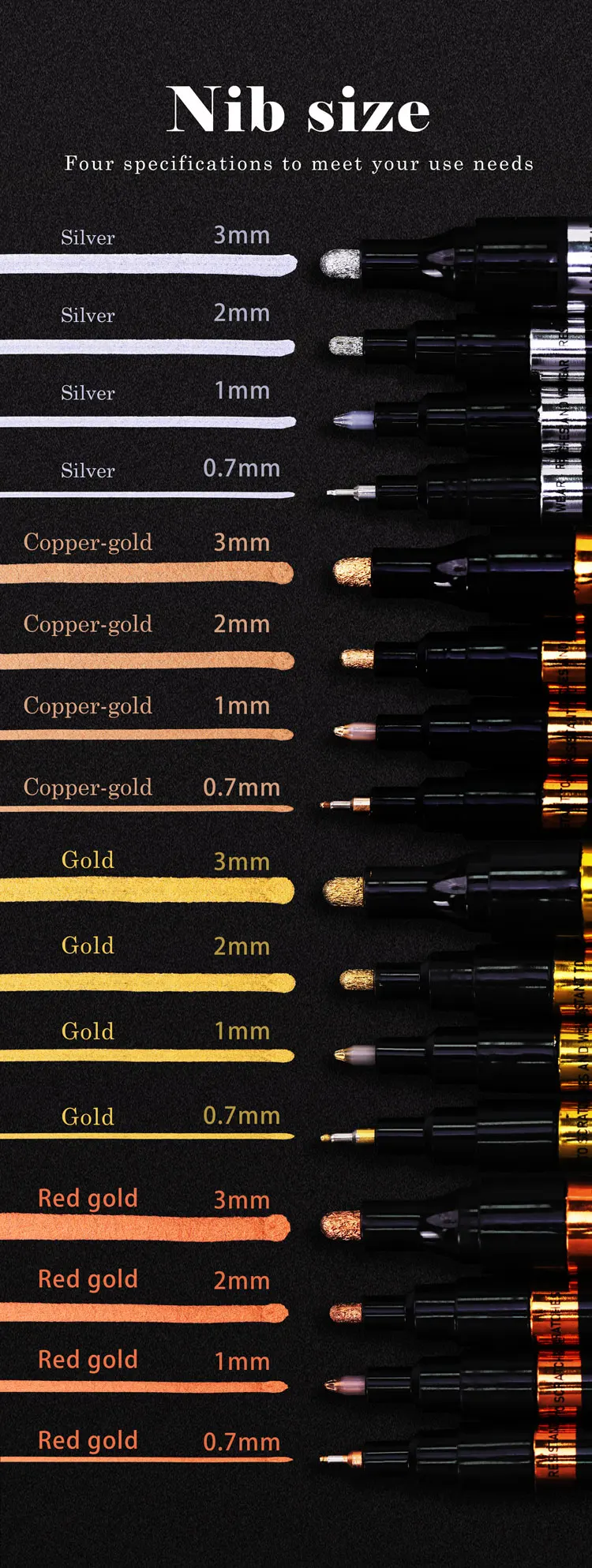 GUANGNA Flüssigspiegel-Chrom-Metallic-Marker, reflektierender Glanz, 2,0/3,0 mm Pinsel Silber Gold zum Färben, Strich, DIY-Handwerk – Detail 13