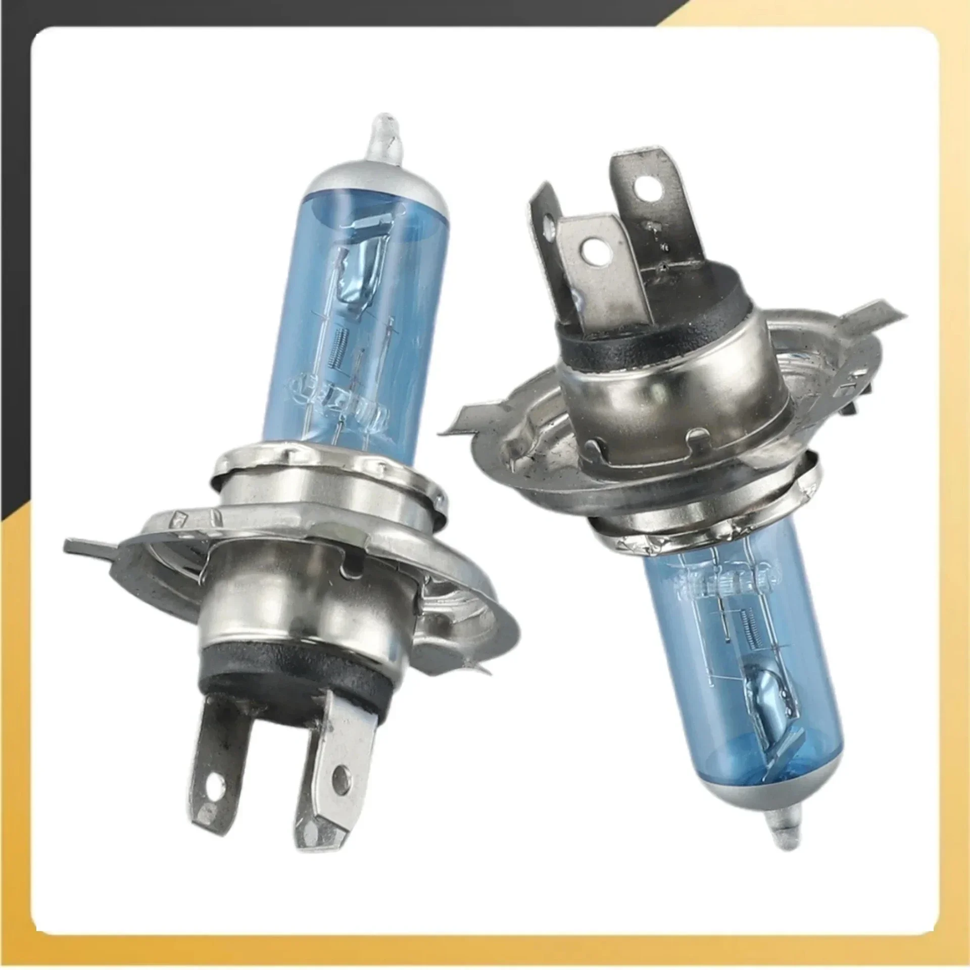 2pcs H4/HB2 9003 Xenon White DC 12V 55W 6000K Bright Light Halogen Headlight Bulb 1500LM High-Quality Quartz Glass Tube