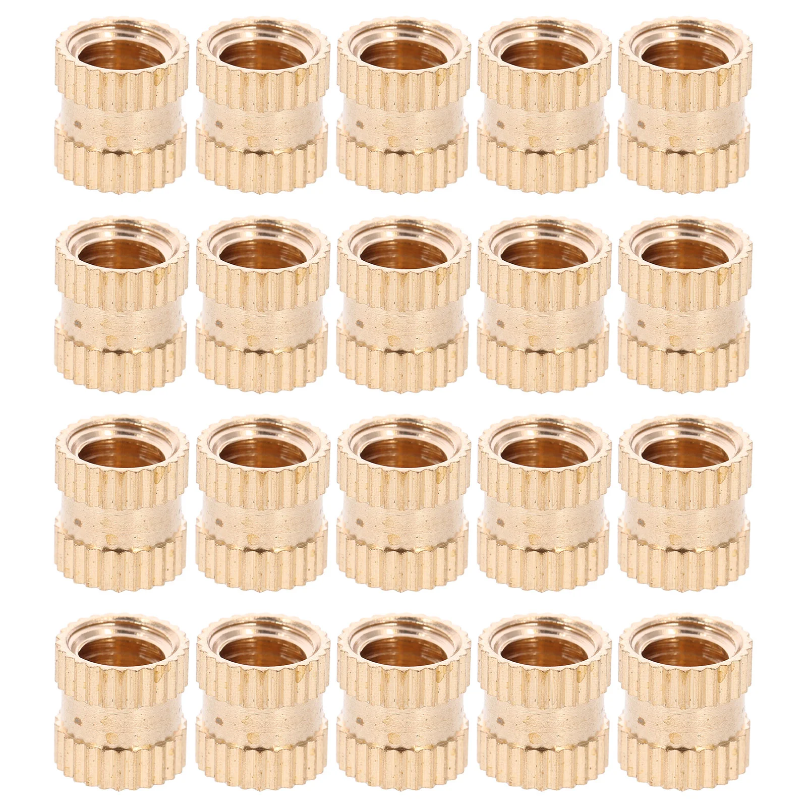 

20pcs Brass Nuts 10 32 7 11 Through Hole Threaded Inserts Heat Set Embedment Nuts for Plastic Injection Molding Wood 3D Printing