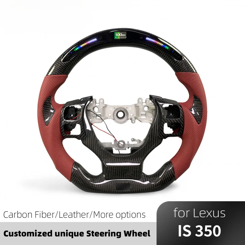 Newly Crafted Heated Steering Wheel IS250 IS350 2013 2022 Carbon LED Display