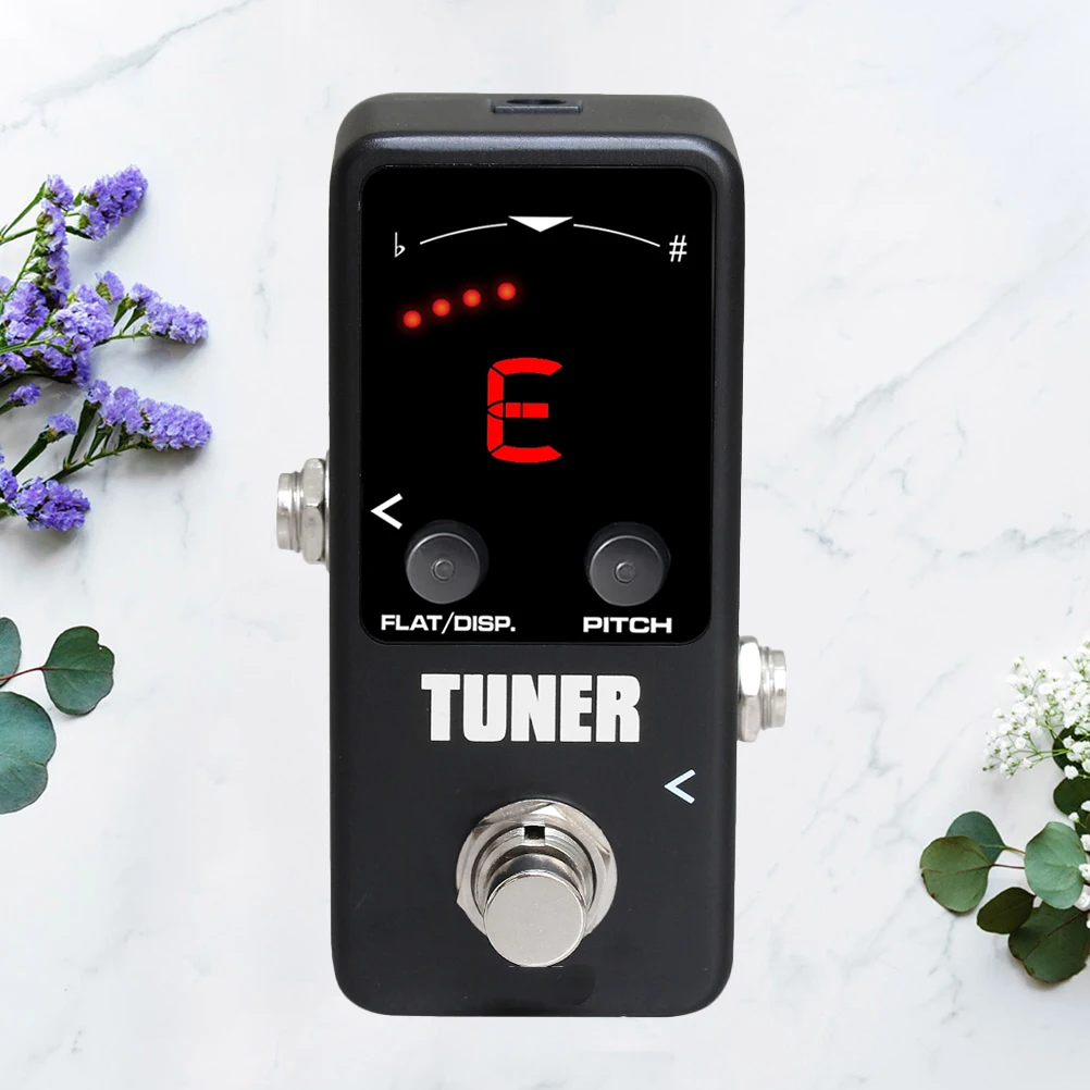 

Guitar Tuner Pedal LED Display Professional Advance Tuning Strobe 4 Semitones Lowered Anti Skid Rubber Pads