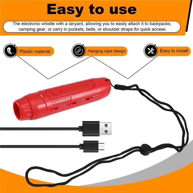 For Volleyball And Soccer Sports Whistle- Handheld Electronic Whistle With Lanyard- For Coaches, Teachers, And Referees Red