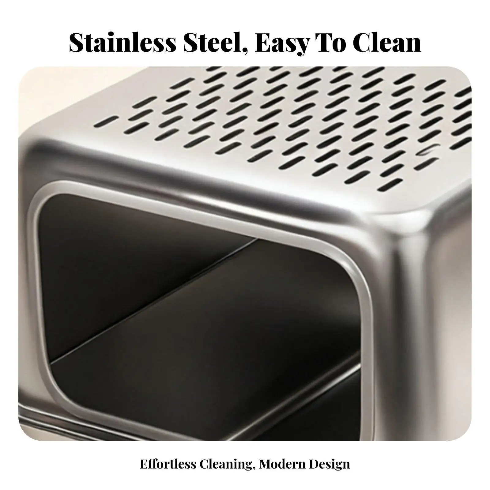 Extra Large Metal Litter Tray for Multi Cat Homes with Detachable Top and Non Stick Surface