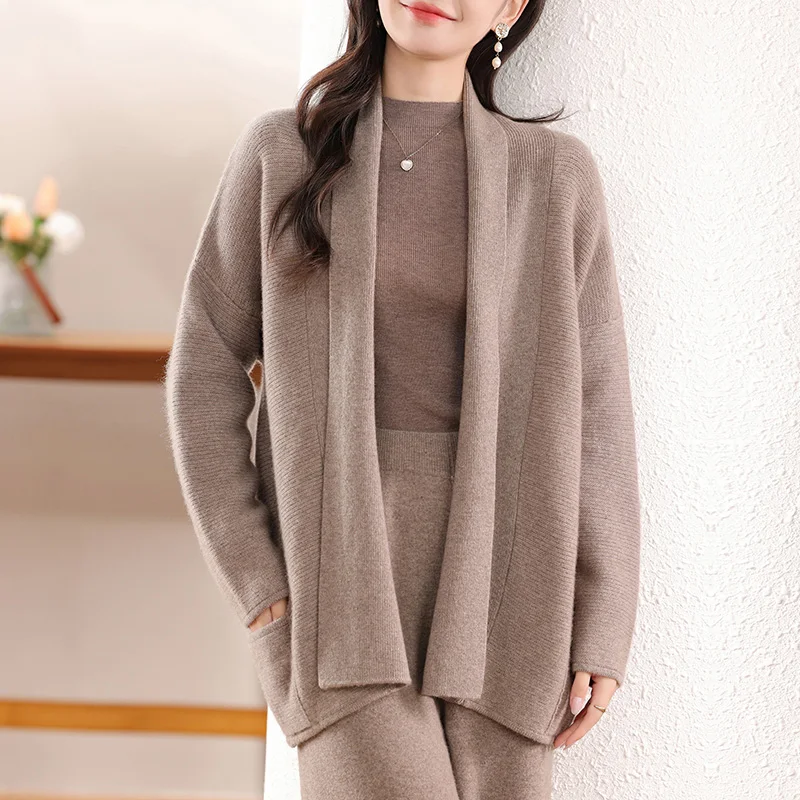 2024 Autunmn/Winter Cashmere Sweaters Hot Sale 100% Wool Women Cardigans Women\'s Clothing Sales  Ladies Jumpers Warm Tops