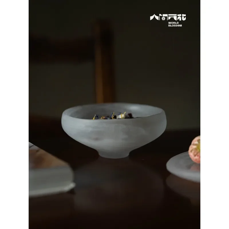 Frozen burning series bubble glass bowl purely handmade niche glass bowl