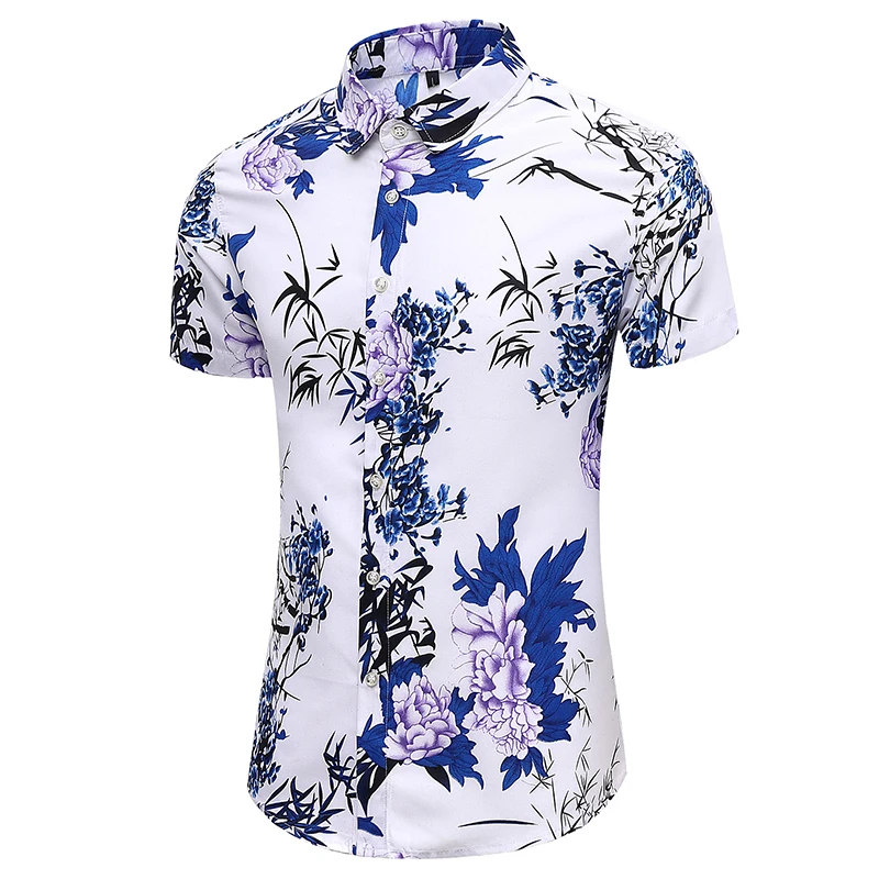New Arrival Men's Printed Short Sleeve Shirt Summer Chinese Style Casual Shirts Male Daily Social Work Top Shirts Nightclub 7XL
