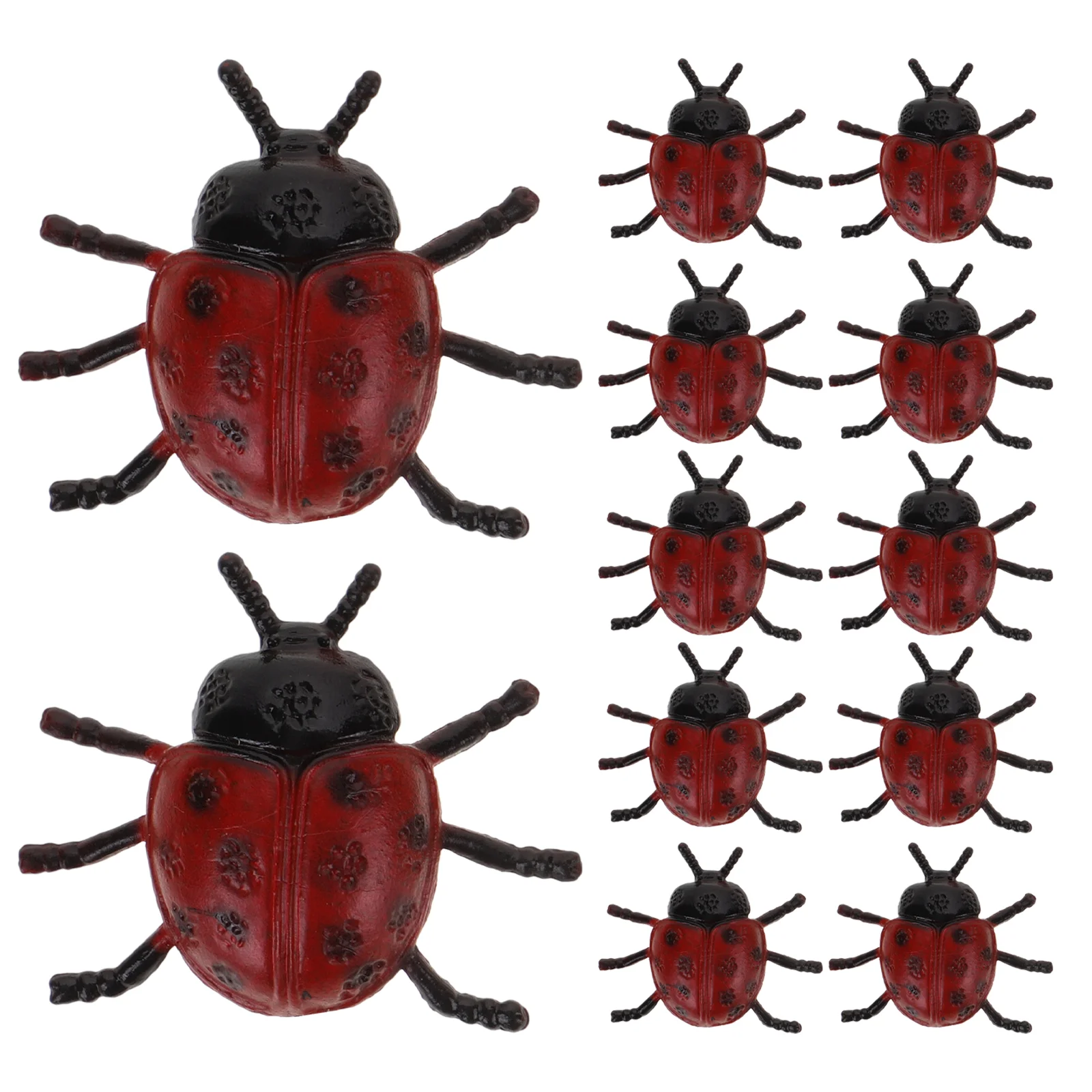 30 Pcs Pvc Simulation Ladybug Playthings Model Toys Scary Simulated Halloween Prank Props Static Models Photo Artificial