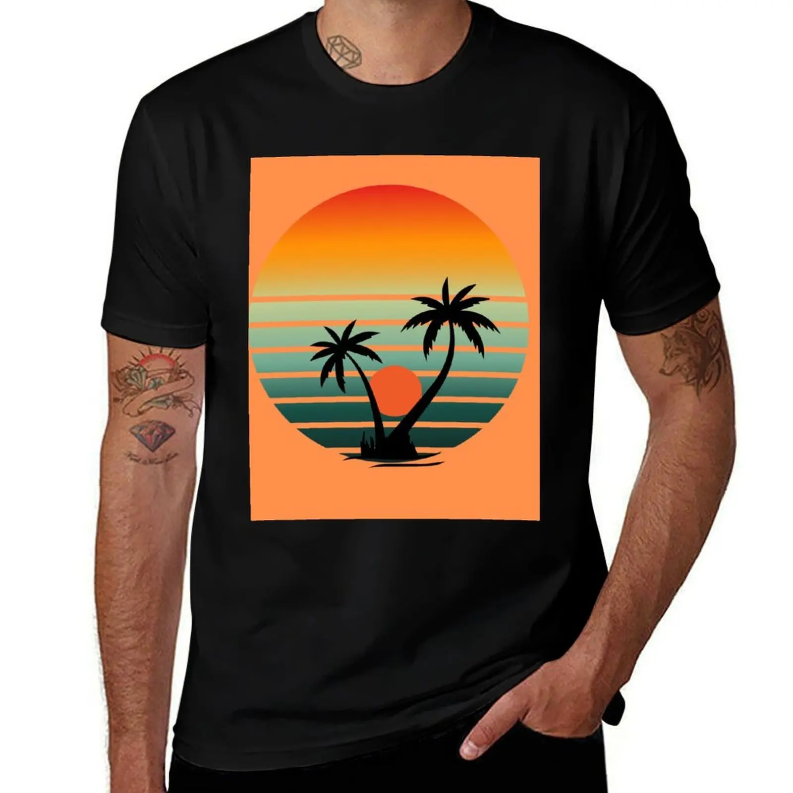 

80s Style Palm Beach Scene T-Shirt anime t shirts affliction shirts for a boy mens designer t shirt
