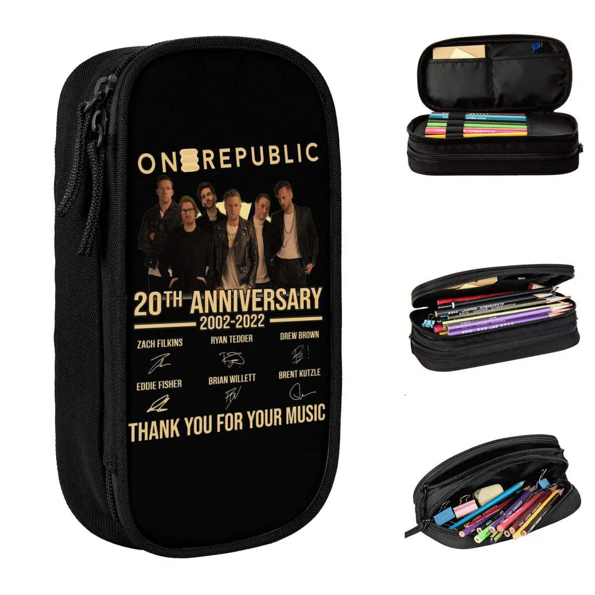 OneRepublic 20th Anniversary Rock Band Merch Pencil Case Large-capacity School Accessories Pen Case Suprise Gift