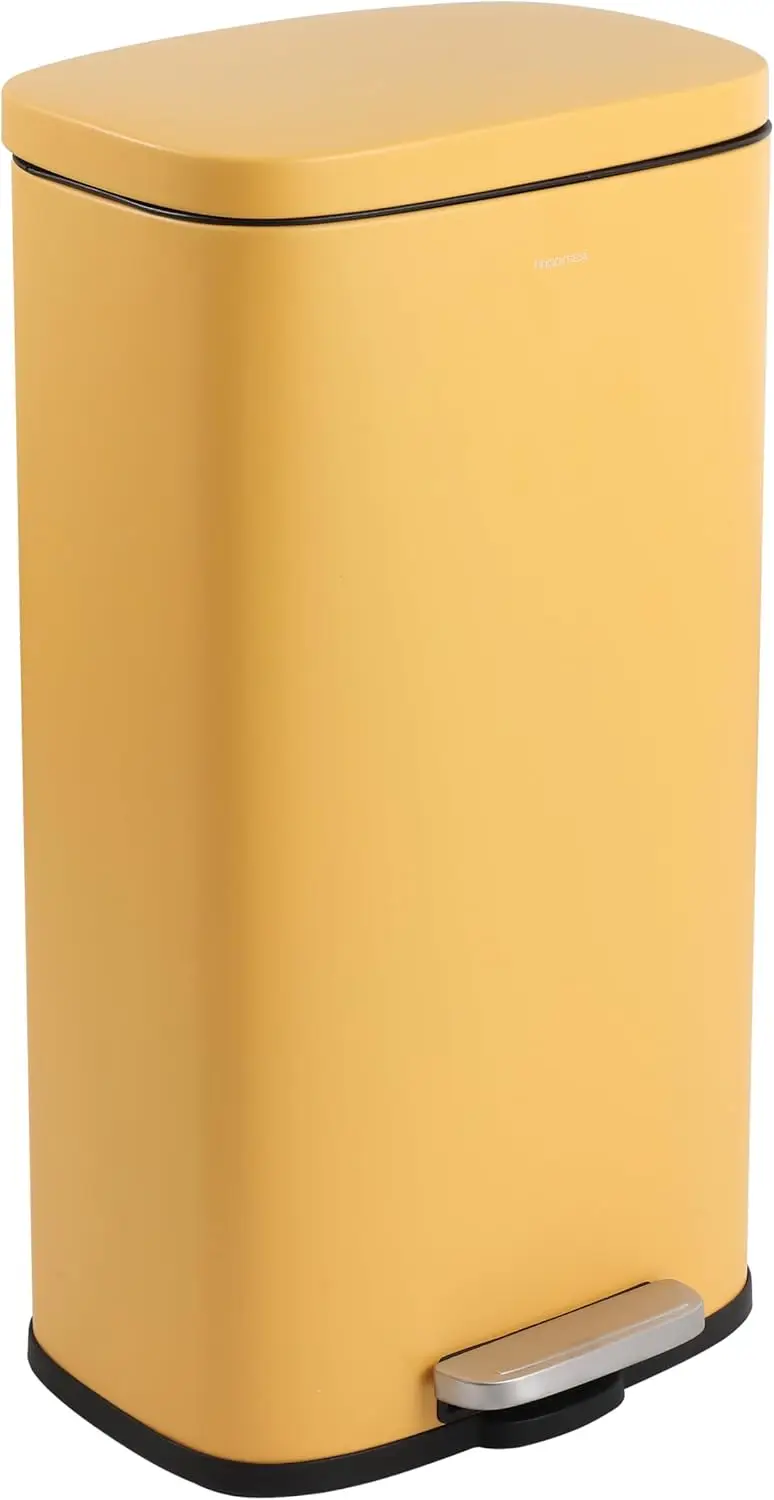 

HPM1011L Curtis 8-Gallon Step-Open Trash Can, Daffodil Yellow for Home, Kitchen, Bathroom, Living Room, Office