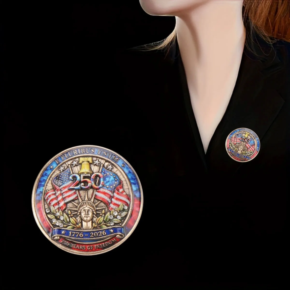 250th Anniversary Badge Emblem of The Founding of The United States Pin Independence Day Clothing Accessories Brooch