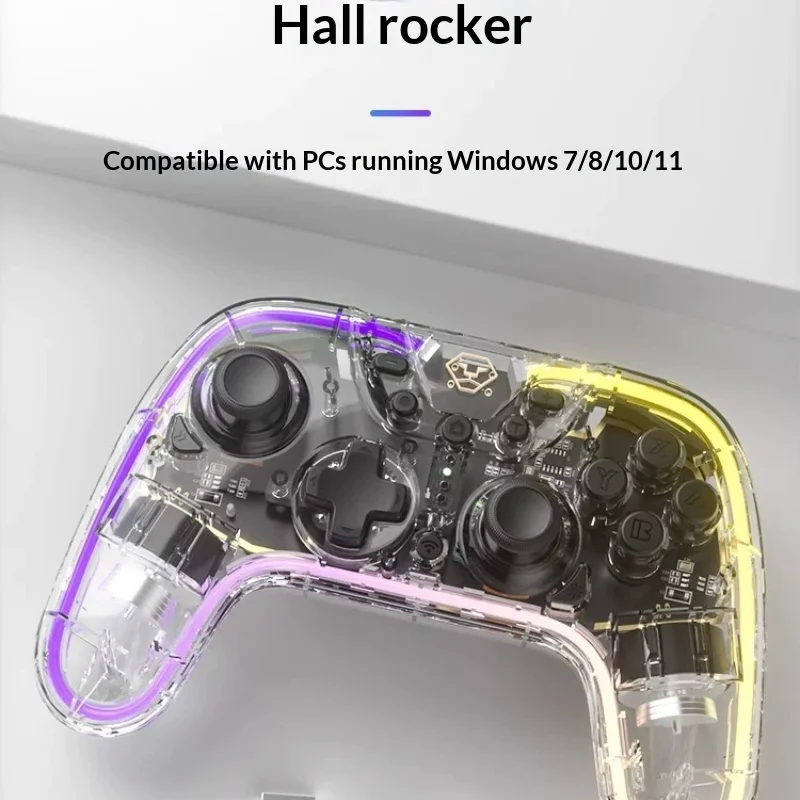 

Беспроводной игровой контроллер Aolion Pro с прозрачным джойстиком Hall для Nintendo Switch, ПК, Steam, Windows, планшетов, мобильных телефонов, с функцией макросов