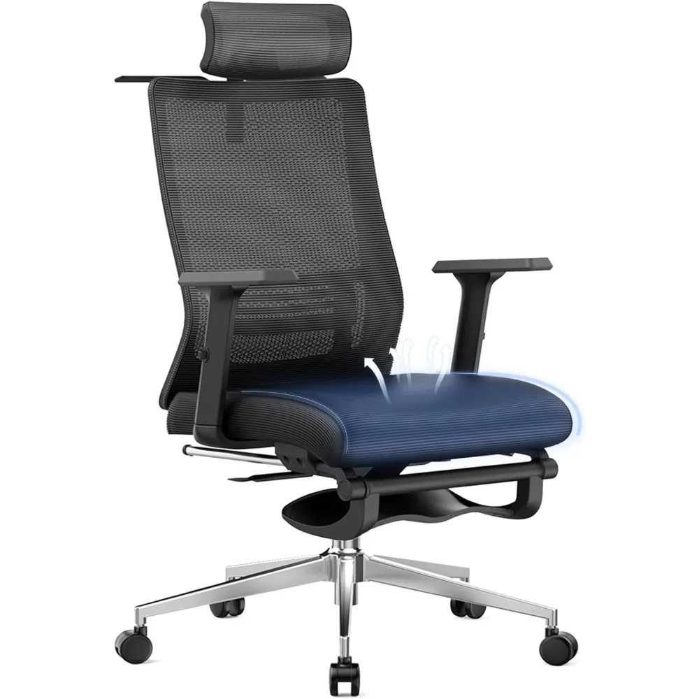 

Office Chair, Adjustable Lumbar &headrest, 3d Armrests, Silent Wheels,With Footrest, 145° Reclining Chair