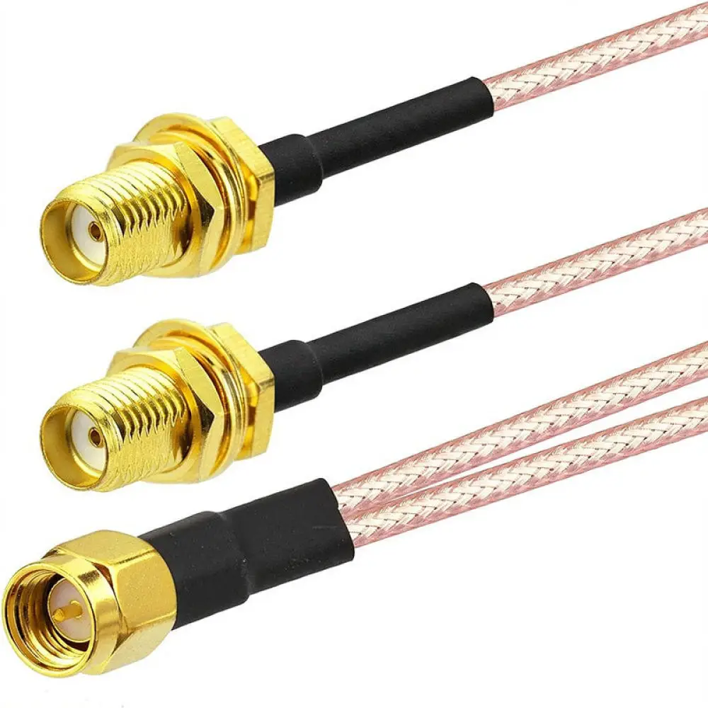 For For JX SMA Antenna Extension Cable RG316 Y Splitter RP SMA Female To Dual SMA Male Connector Wireless Network Adapter