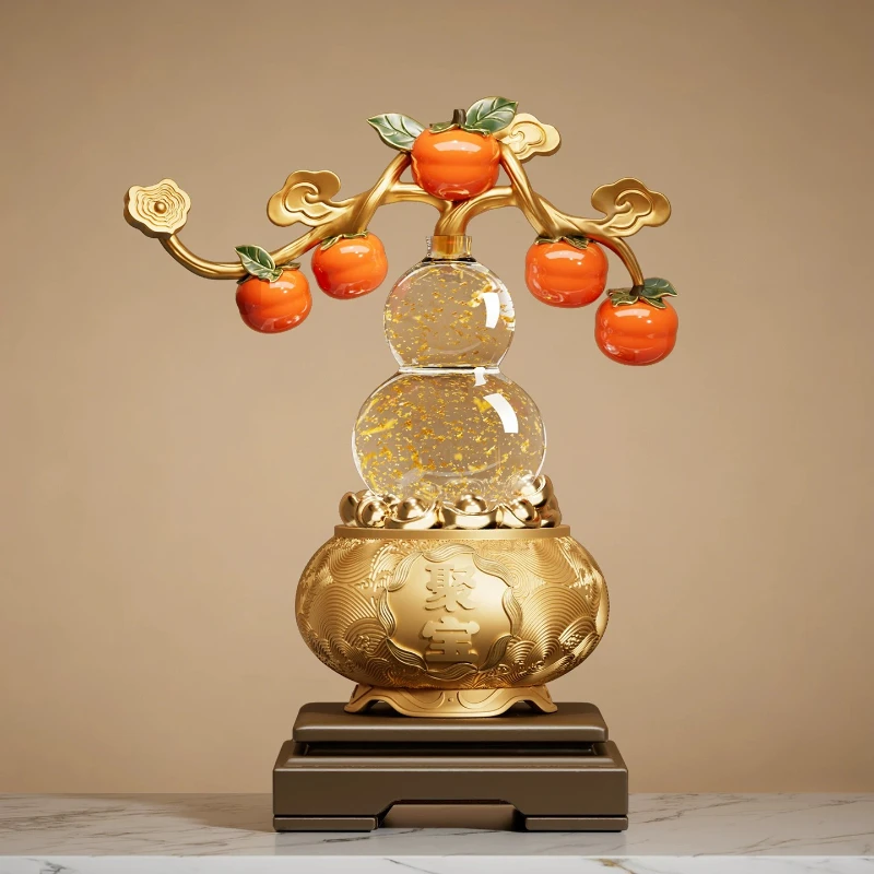 LMM persimmon Ruyi cornucopia transparent gourd ornament living room high-end entrance wine cabinet