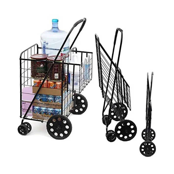 Easily Collapsible and Portable To Save Space and  Shopping Trolley with Rolling Swivel Wheels