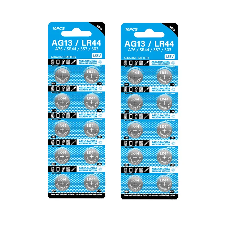 AG13 LR44 Button Batteries 1.55V L1154 RW82 SR1154 SP76 pila SR44 A76 LR1154 GP7 Coin Cell Watch Toys Remote Battery 10-50PCS