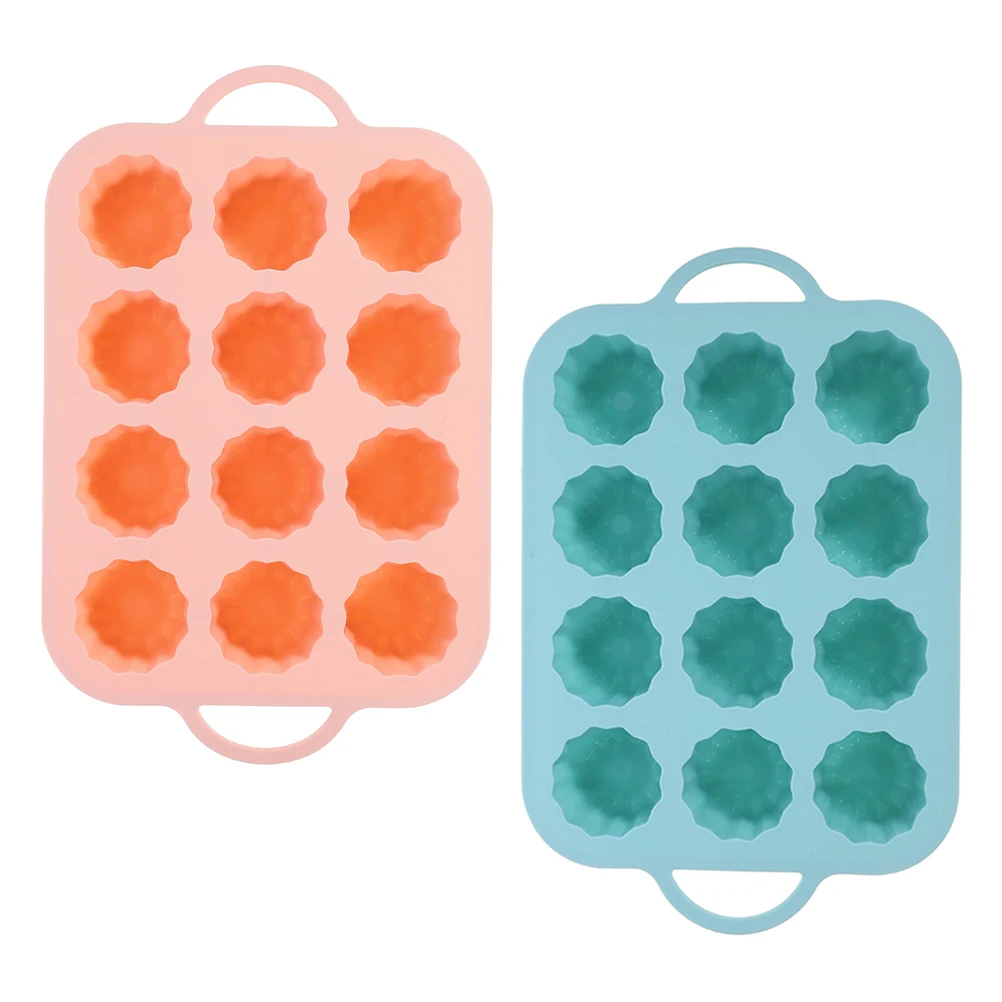 

2Pcs 12Hole Silicone Cake Mold Round Column Shaped Muffin Pan Blue Pink Baking Tools For Cupcakes Pudding Jelly