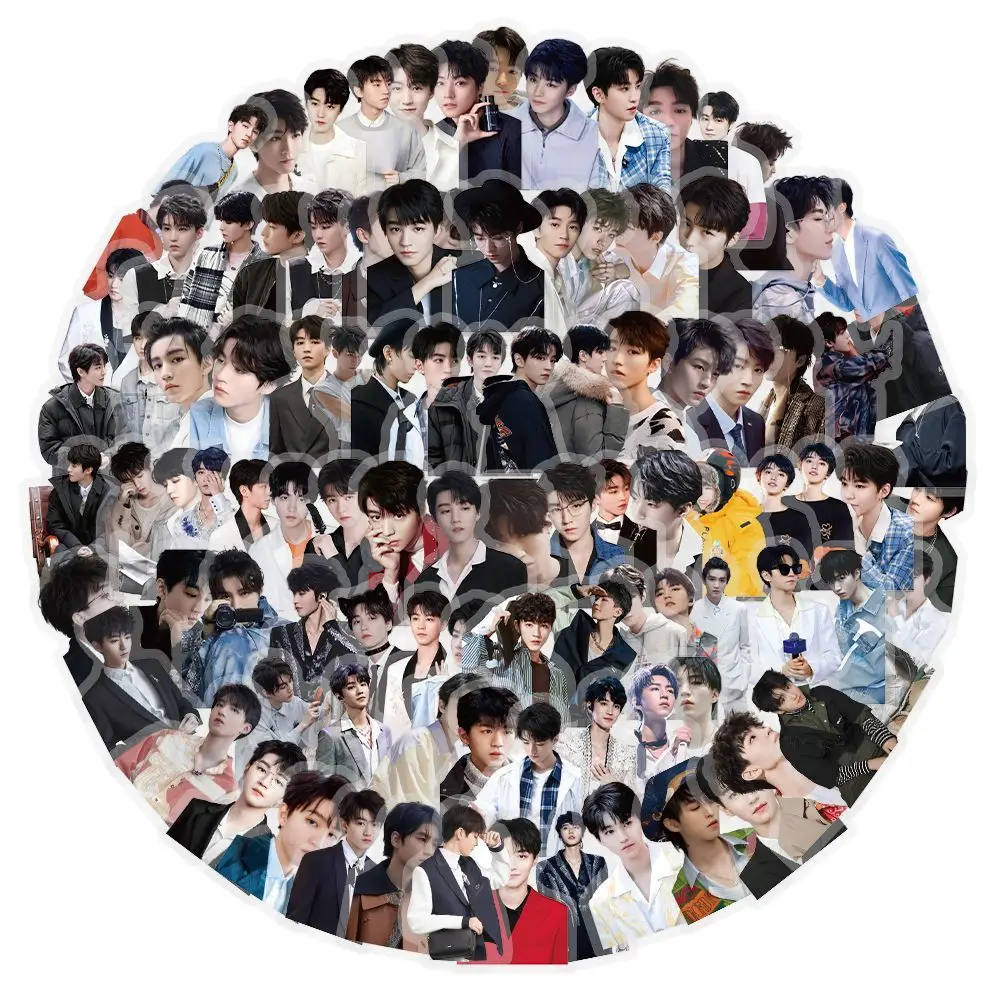 Wang Junkai series of high-definition transparent stickers, high-quality handsome small posters view 2