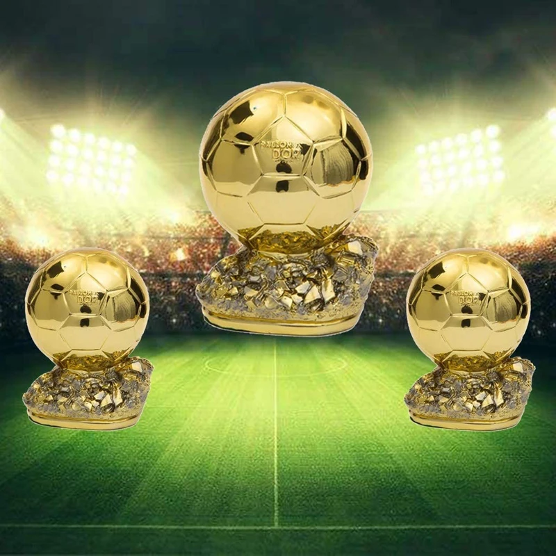 Golden Ball Trophy Custom Football Final Shooting Athlete Electroplating Model Resin Soccer Cup Fans Collectibles Souvenirs Gift