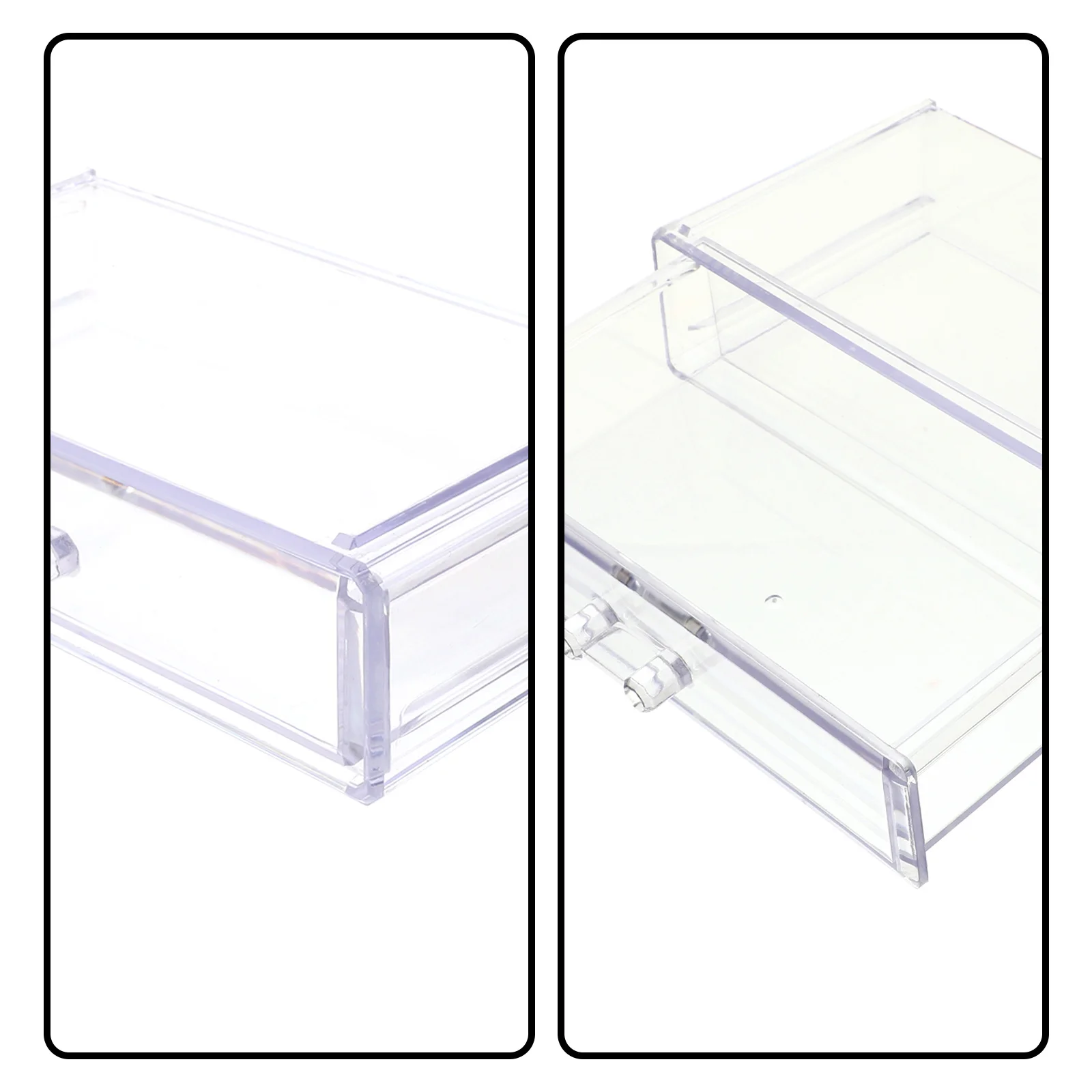 

Transparent Storage Box Proper Capacity Bins Drawer Office Organizer Storage Container Jewelry Case