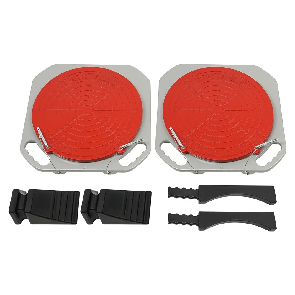 Wheel Alignment Turn Plates 2 PCS 360° Rotating 3 Ton Capacity Each Aluminum Alloy Turntable Set with Transition Blocks