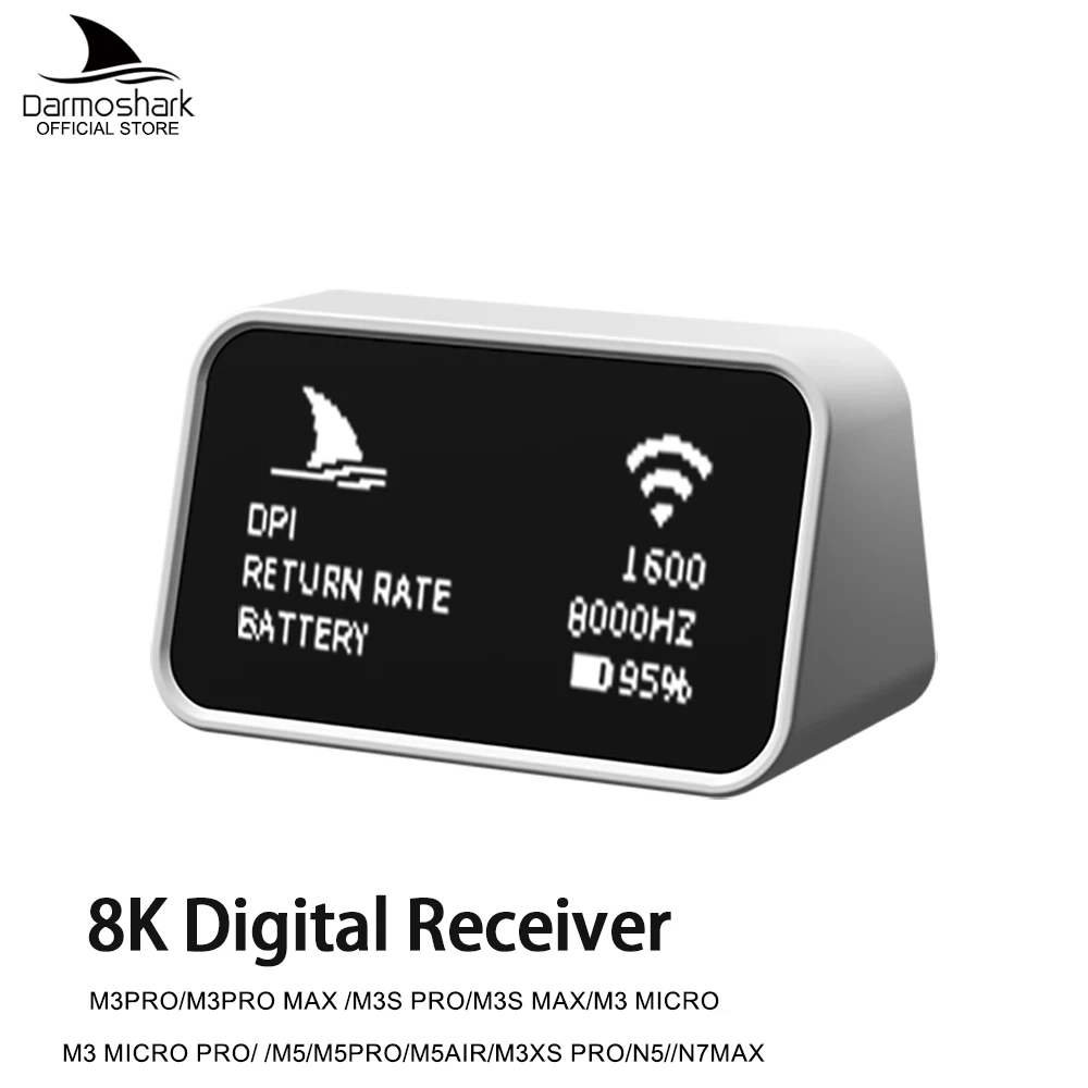 Darmoshark 8K Wireless Game Mouse Display Receiver For Nordic Master Mouse Receiver M2/ M2 Pro/M5/M5Pro/M3Micro Pro/M3XS Pro