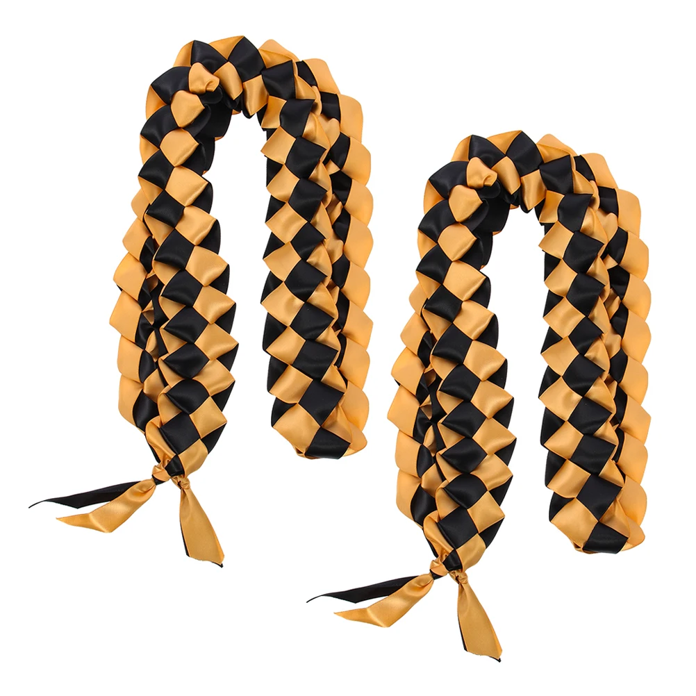 

2 Pcs Honor Rope Necklace Graduation Cords Costume Wreath Decoration Ribbon Necklaces Polyester for Graduate White