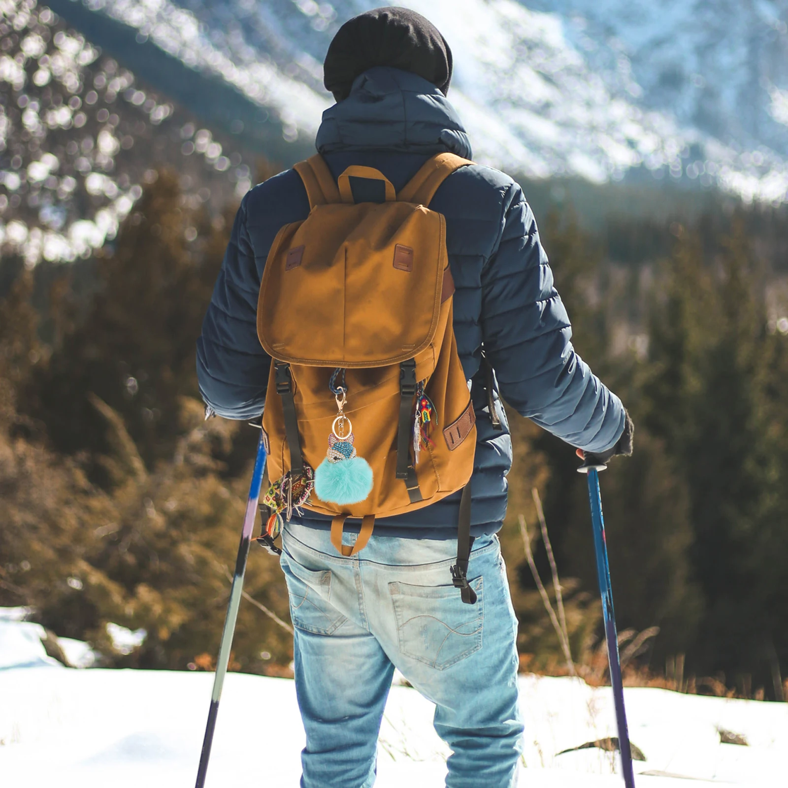 

Key Chain Light Green Rhinestone Pearl Ball Charm for Bag Car Phone Pendant Fashion Charm Key Chain Fur Keychain