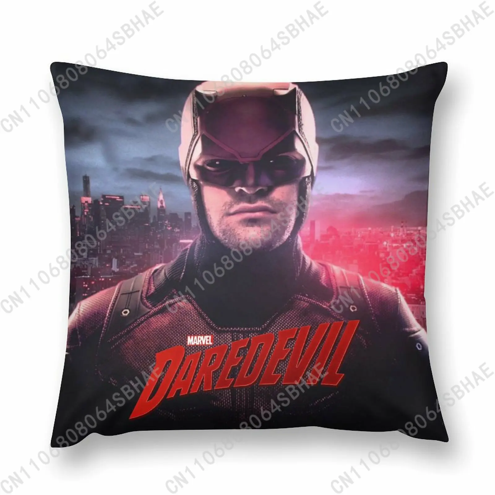 

Marvel Daredevil Custom Pattern Short Plush Pillow Cover Soft Short Fur Cushion Living Room Personalized Decor Cosplay