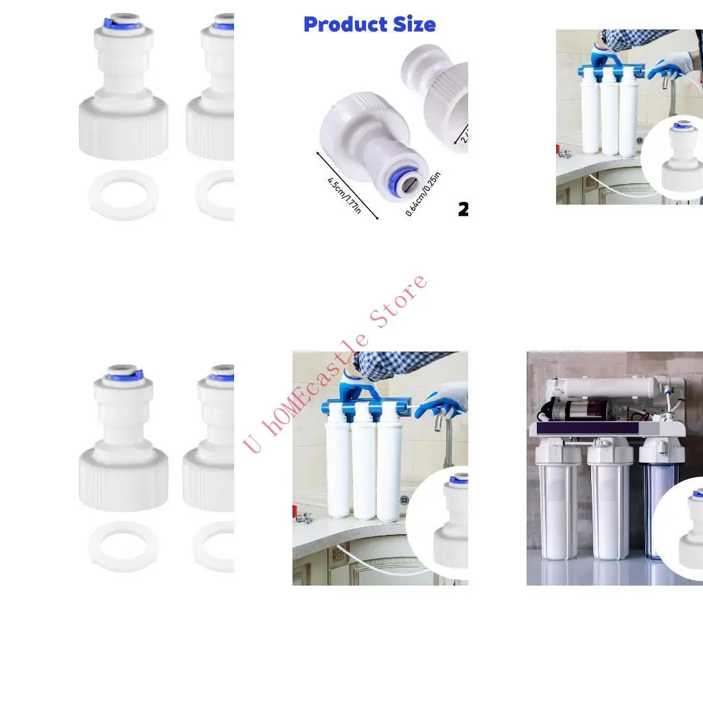 63HF 2 Pieces Plastic Water Filter Connectors Leak Proof Designs Adapter for Reverse Systems Aquariums Dishwashers